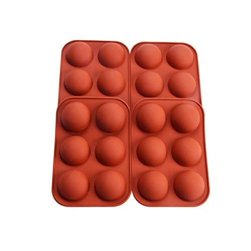Semi Sphere Silicone Mold, Baking Mold 6-Cavity Half Circle Silicone Mold for Making Chocolate Bomb, Cake, Jelly, Dome Mousse, Pudding, Handmade Soap
