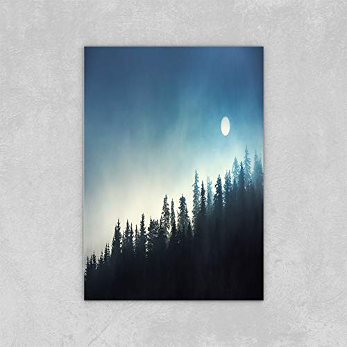 Forest Mountain Nature Canvas Wall Art For Home Decoration Misty Pine Forest On The Mountain Slope In Nature Reserve Modern Nature Artwork For Home Office Bedroom Living Room Wall Decor 12x16 Inch