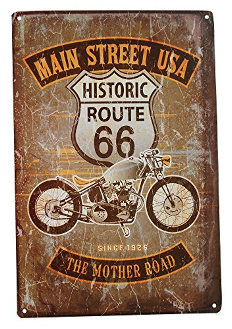 Strosportsandtech Route 66 Mother Road Motorcycle Retro Vintage Tin Sign Strosportsandtech Route 66 Mother Road Motorcycle Retro Vintage Tin Sign