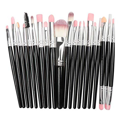 Makeup Brush Set, 20Pcs Professional Makeup Tools Premium Synthetic Foundation Powder Blush Shadow Brushes Concealers Eye Cosmetics Make Up Brushes Kit (Black-3)