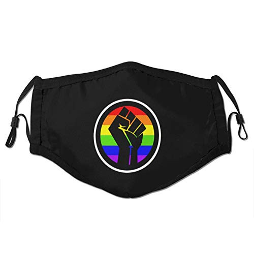 Black Power Fist Pan African Colors Flag Unisex Dust Mask with Filters Face Adjustable