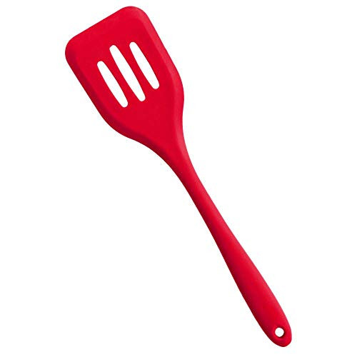 ZFSOT Silicone Turner Spatula, Cookie and Dessert Serving Spatula - Heat-Resistant Flexible Rubber Silicone Spatulas - Egg Turners, Pancake Flippers, Kitchen Spatulas, 11.4'' by 2.8", Red