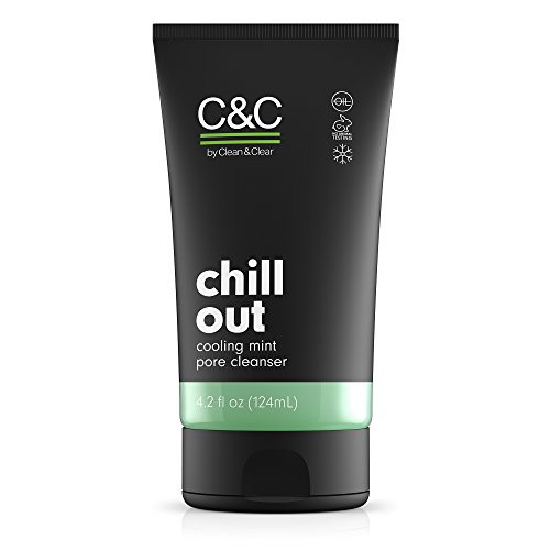C and C by Clean  and  Clear Chill Out Cooling Mint Pore Facial Cleanser, Oil Free, Minty Fresh, Removes Dirt and Oil, Face Wash, 4.2 fl oz