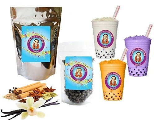 10Plus Drinks Vanilla Chai Latte Boba Tea Kit: Tea Powder, Tapioca Pearls and Straws By Buddha Bubbles Boba 10Plus Drinks Vanilla Chai Latte Boba Tea Kit: Tea Powder, Tapioca Pearls and Straws By Buddha Bubbles Boba