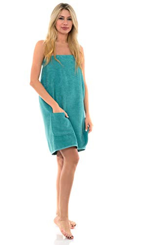 TowelSelections Women's Wrap, Shower  and  Bath, Terry Spa Towel XX-Large Lagoon