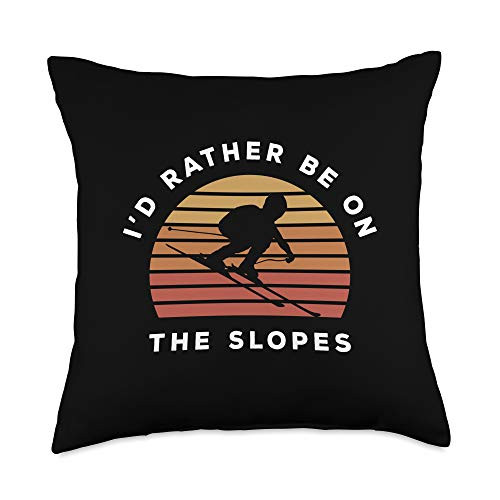 I'd Rather Be Skiing Skier Gift Co. I'd Rather Slopes - Snow Skiing Throw Pillow, 18x18, Multicolor