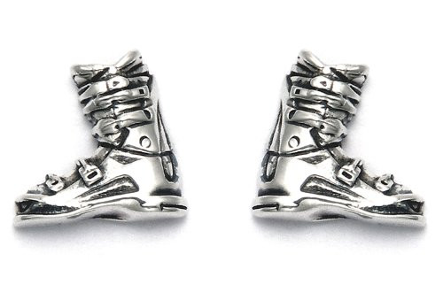 Sterling Silver Ski Boot Stud Earrings