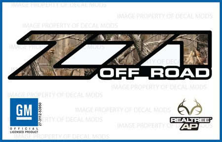 Decal Mods Realtree AP Z71 Off Road Decals Stickers fits Chevy Silverado - AP (2001-2006) Bed Side 1500 2500 HD (Set of 2)