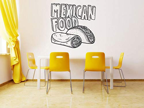 Vinyl Sticker Mexican Food Taco Burrito Restaurant Logo Sign Cafe Kitchen Mural Decal Wall Art Decor SA2708 Vinyl Sticker Mexican Food Taco Burrito Restaurant Logo Sign Cafe Kitchen Mural Decal Wall Art Decor SA2708