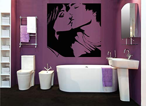 Vinyl Sticker Kissing Couple Sexy Poster Romantic Love Date Valentine's Day Mural Decal Wall Art Decor SA2415