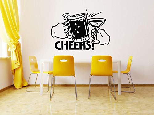 Vinyl Sticker Cheers Logo Sign Beer Wine Martini Drink Glass Brewery Kitchen Bar Drinks Mural Decal Wall Art Decor SA2565 Vinyl Sticker Cheers Logo Sign Beer Wine Martini Drink Glass Brewery Kitchen Bar Drinks Mural Decal Wall Art Decor SA2565
