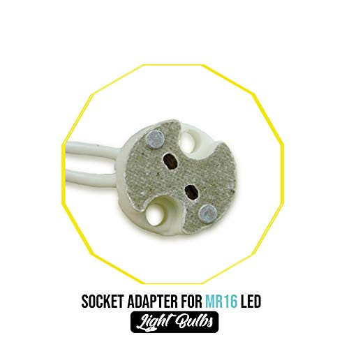 Mini Bi-Pin Socket up to 75 Watts Ceramic Body for light bulbs with base GU5.3. G4 MR11 MR16 GU4 GU5.3 GU6.35 GY6.35 GX5.3 GZ4 (1 unit)