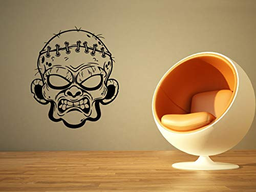 Wall Vinyl Sticker Zombie Head Halloween Allhalloween All Hallows' Eve All Saints' Eve Party Mural Decal Art Decor LP1379