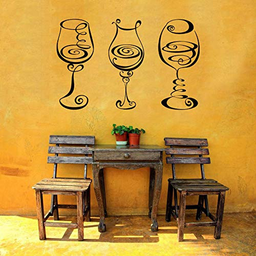 Wall Vinyl Sticker Wine Glasses Bar Restaurant Drink Mural Decal Art Decor LP2468