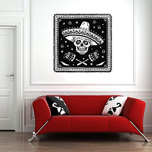 Wall Vinyl Sticker Sugar Skull Mexican Sombrero Pattern Day Of The Dead Mural Decal Art Decor LP2263 Wall Vinyl Sticker Sugar Skull Mexican Sombrero Pattern Day Of The Dead Mural Decal Art Decor LP2263