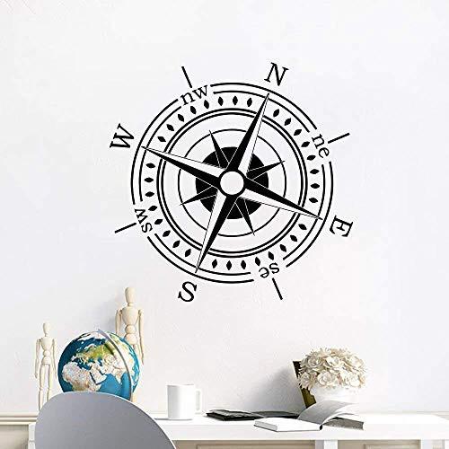 Nautical Compass Wall Decal Compass Rose Vinyl Sticker Ocean Sea Navigation Ship Home Interior Design Art Murals Bedroom Decor NS886