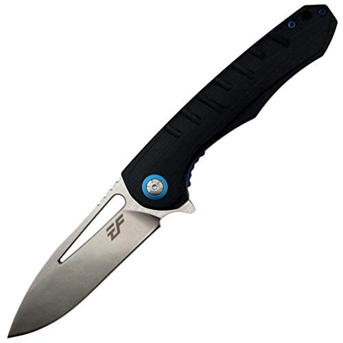 Eafengrow EF916 Folding Knife with Clip EDC D2 Steel Blade Camping Knives G10 Handle Tactical Pocket Knife Reliable Locking Mechanism Flipper Knife for Camping Survival Hiking (Black)