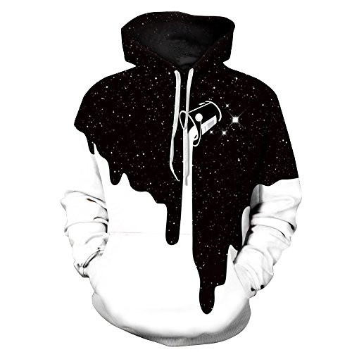 PIZOFF Unisex 3D Digital Pouring Milk Hoodie Pullover Long Sleeve Hooded Sweatshirts Pockets AM006-04-L
