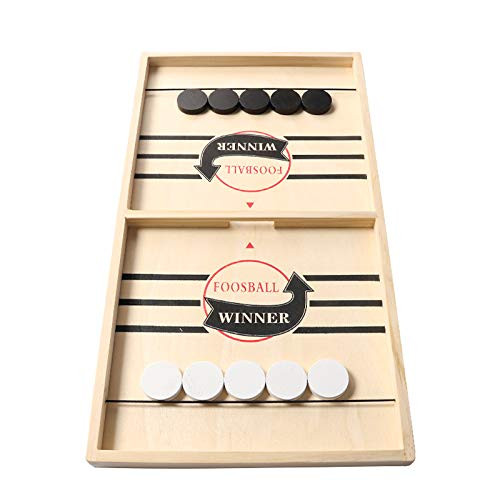 Large Sling Puck Game, Foosball Winner Board Game, Wooden Hockey Table Game, Slingshot Game Board, Super Winner Speed Puck Game for Adults, Large Size