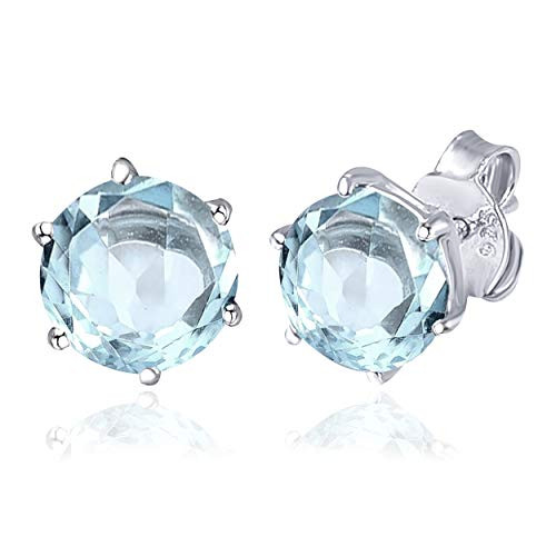 Blue Aquamarine 3.15 Ct Round 925 Sterling Silver Nickle Free Stud Earrings Christmas Gifts For Women By Orchid Jewelry Blue Aquamarine 3.15 Ct Round 925 Sterling Silver Nickle Free Stud Earrings Christmas Gifts For Women By Orchid Jewelry