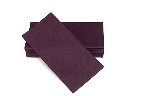 Simulinen Colored Napkins - Decorative Cloth Like  and  Disposable, Dinner Napkins - Plum - Soft, Absorbent  and  Durable - 16"x16" - Great for Any Occasion - Box of 50