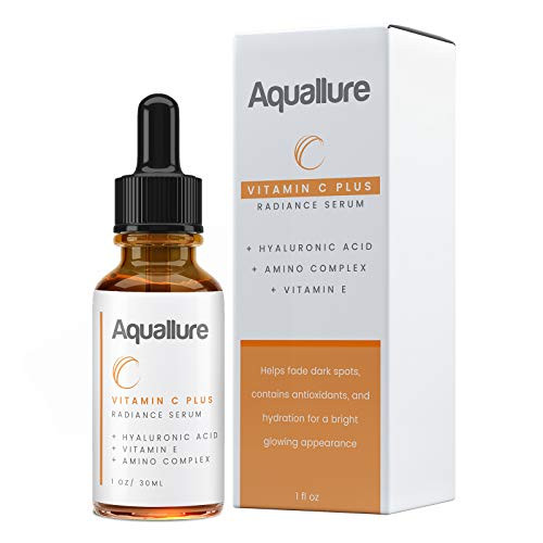 NEW Aquallure Vitamin C Plus Radiance Serum - Antioxidant Facial Formula to help Brighten, Hydrate,  and  Plump Skin with Hyaluronic Acid, Amino Complex, Vitamin E - 1 fl oz