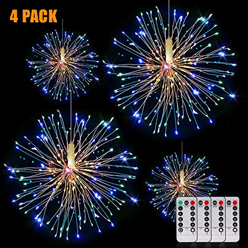 Fairy String Lights Wire Christmas Lights,120 LED DIY 8 Modes Dimmable Lights with Remote Control, Waterproof Decorative Hanging Starburst Lights for Christmas, Home, Patio, Indoor Outdoor Decoration