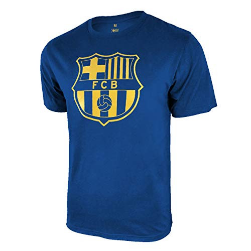 Icon Sports FC Barcelona Logo T-Shirt (Small, Blue)