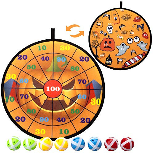 Kyerivs Dart Board Game Set for Kids Halloween Theme Dartboard with Hook and 8 Sticky Balls Family Fun Best Toy Gift for Boys and Girls Indoor Outdoor Interactive Games Diameter 14 Inch Kyerivs Dart Board Game Set for Kids Halloween Theme Dartboard with Hook and 8 Sticky Balls Family Fun Best Toy Gift for Boys and Girls Indoor Outdoor Interactive Games Diameter 14 Inch