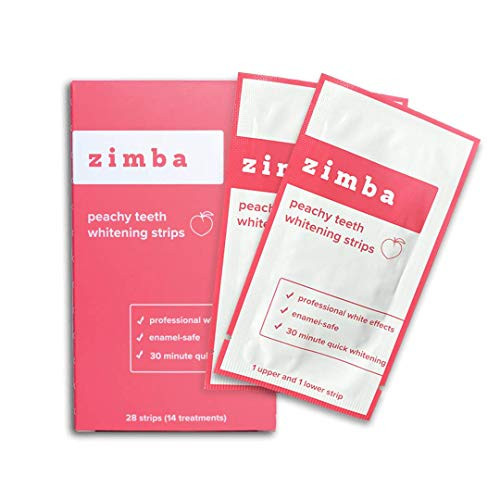 Zimba Teeth Whitening Strips - 28 Zimba Whitening Strips, 14 Treatments - Teeth Whitening Sensitive Teeth - White Strips Teeth Whitening - Natural Whitening Strips
