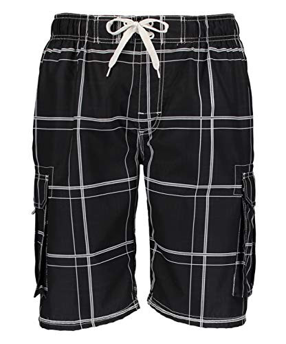Kanu Surf Men's Echelon Swim Trunks (Regular  and  Extended Sizes), Flex Black, 3X