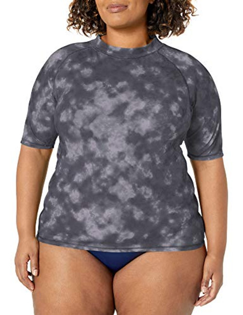 Kanu Surf Women's Plus-Size UPF 50Plus Active Rashguard  and  Workout Top, Black/Grey, 2X