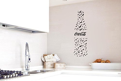 Coca Cola Coke Bottle Bubbles Silhouette Vinyl Wall Words Decal Sticker Graphic