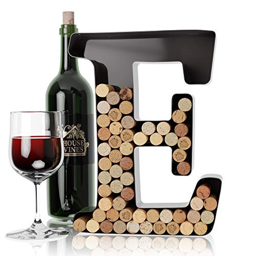 Wine Letter Cork Holder Art Wall Decor ~ Metal Letter Wine Cork Holder Monogram ~ Individual Wine Letter Cork Holders A Thru Z ~ Gifts for Wine Lovers ~ by HouseVines (E)