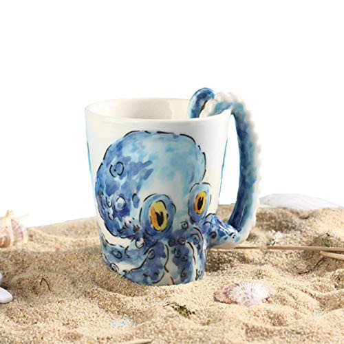 Hand-painted Animals Ceramic Mug (13.66oz) (Octopus)