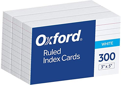 Oxford Ruled Index Cards, 3" x 5", White, 300 pack (10022) - 1