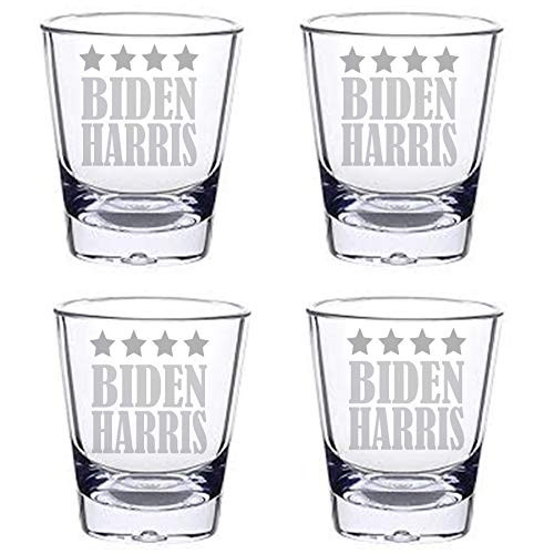 Alankathy Mugs Joe Biden Harris President Democratic Shot Glass set 1.5 oz (4)