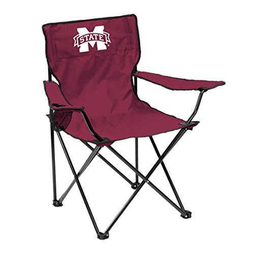 Logo Brands NCAA Mississippi State Bulldogs Unisex Adult Quad Chair with Single Cup Holder, Red, One Size