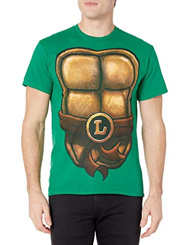 Teenage Mutant Ninja Turtles Men's TMNT Leonardo Front and Back Costume T-Shirt, Kelly Green, Large