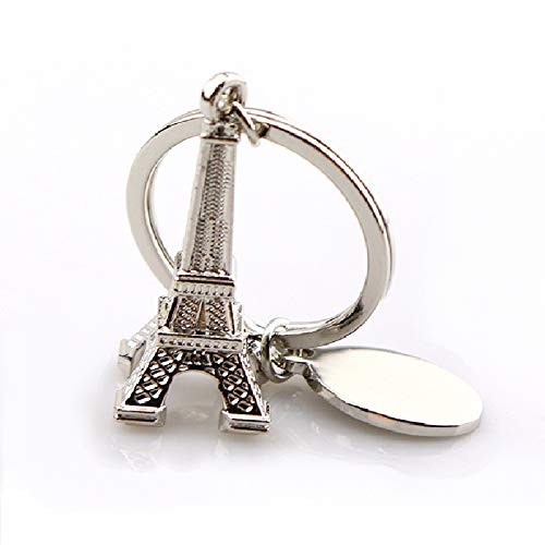 Mini France Eiffel Tower Keychain Key Chain Keys Accessories (Silver)