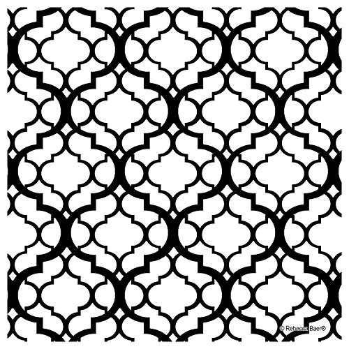 Thirstystone Stoneware Drink Coaster Set - black Lattice Pattern, Multicolored