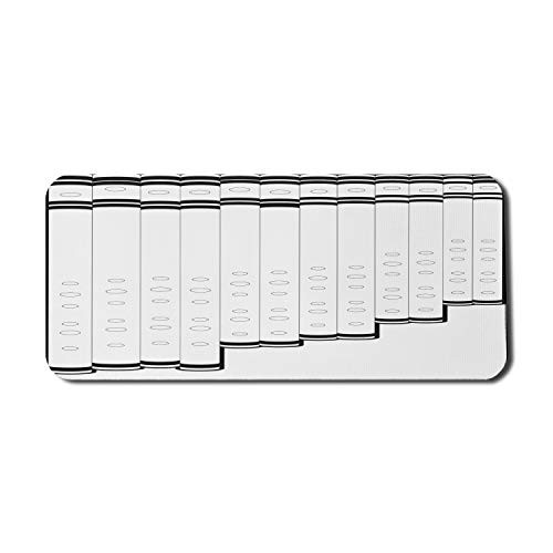 Lunarable Panpipe Computer Mouse Pad, Monochrome Outline Pan Flute Syrinx Native Folk Music Culture Vertical Tubes, Rectangle Non-Slip Rubber Mousepad X-Large, 35" x 15" Gaming Size, Black and White