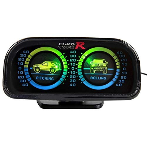Mix Vogue Car Compass, Vehicle Inclinometer Angle Slope Tilt Indicator Level Meter Gradient Balancer with LED Light, Upgrade and Downgrade Slopemeter Finder Tool