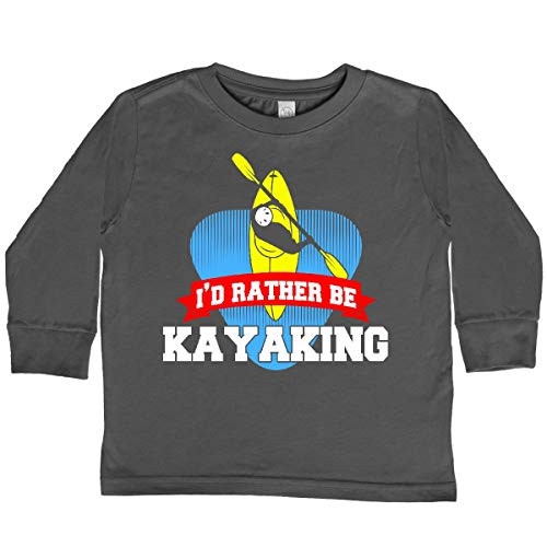 inktastic I'd Rather Be Kayaking Toddler Long Sleeve T-Shirt 4T Charcoal 2ae7b