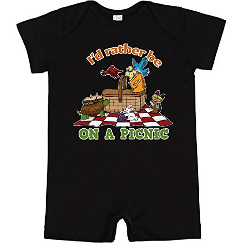 inktastic I'd Rather Be on a Picnic with Cute Infant Romper Newborn Black 363df
