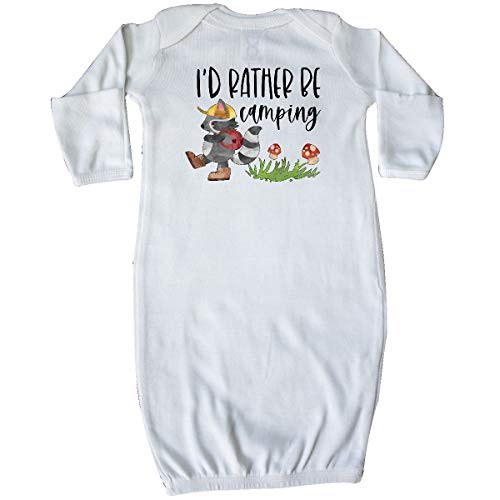 inktastic I'd Rather Be Camping- Raccoon with Newborn Layette White 3b1fe
