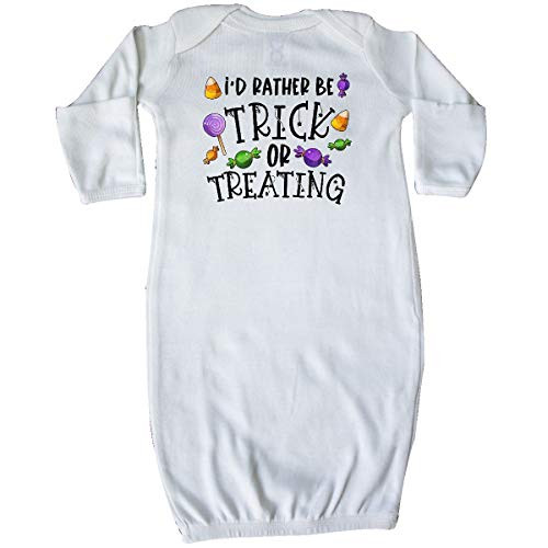 inktastic I'd Rather Be Trick-or-Treating Candy Newborn Layette White 3c8a8