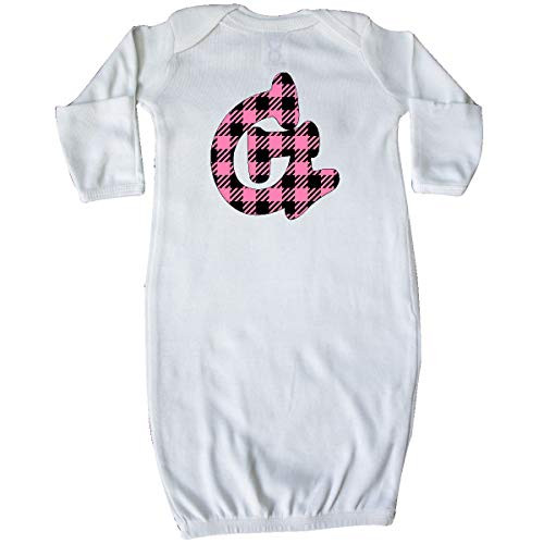 inktastic Pink Buffalo Plaid Initial G Newborn Layette White 3c8bc