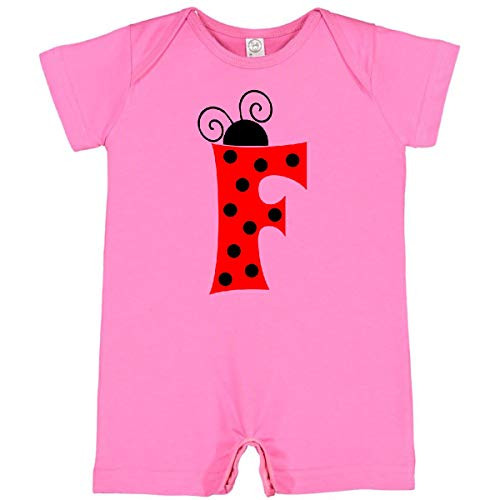 inktastic Cute Lady Bug Initial F Infant Romper 6 Months Raspberry 3ca95