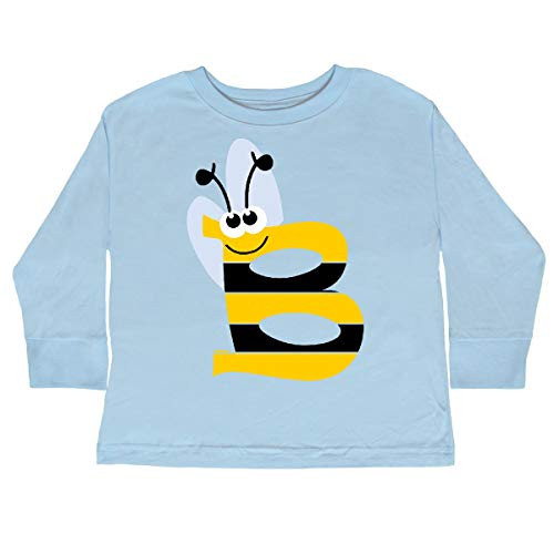 inktastic Cute Bee Initial B Toddler Long Sleeve T-Shirt 5-6 Light Blue 3cae4
